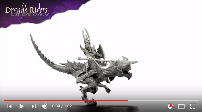Draahk Riders Attack! 🐲 Dark Elves Cavalry - Turntable video
