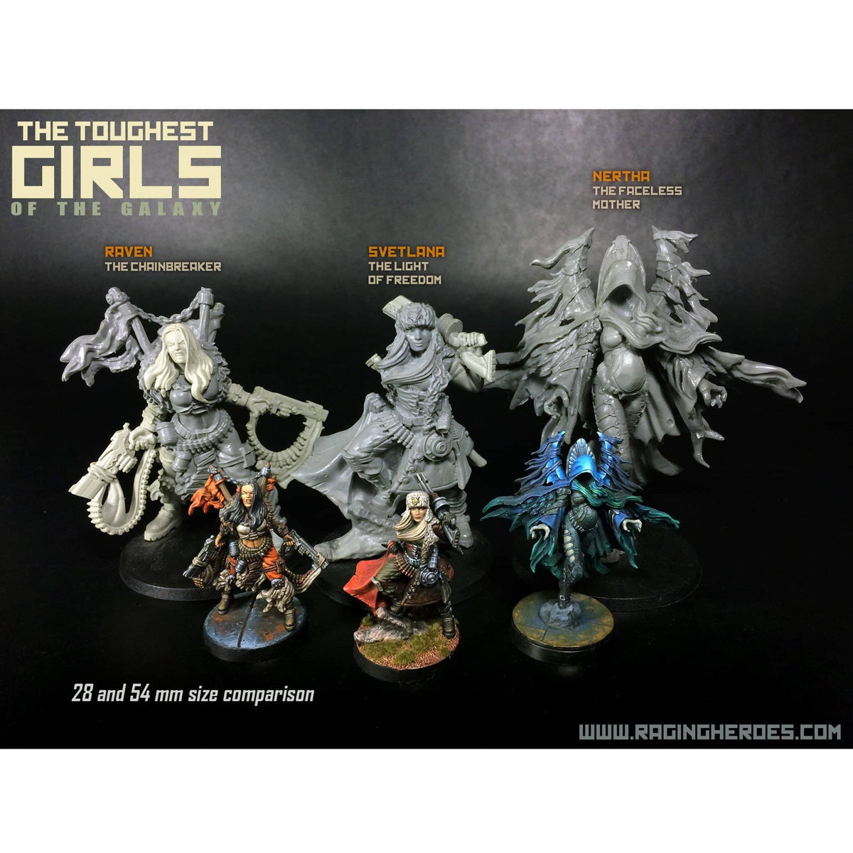 All 3 Freedom Fighters in 54mm Heroic Scale - Raging Heroes