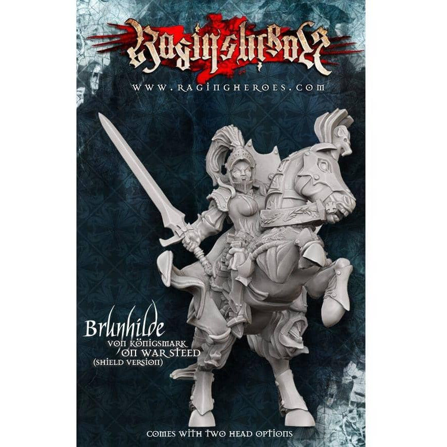 Brunhilde with Shield on War Steed - Raging Heroes