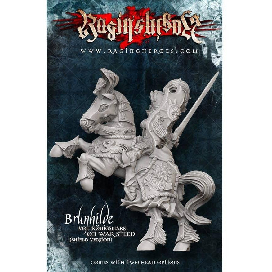 Brunhilde with Shield on War Steed - Raging Heroes