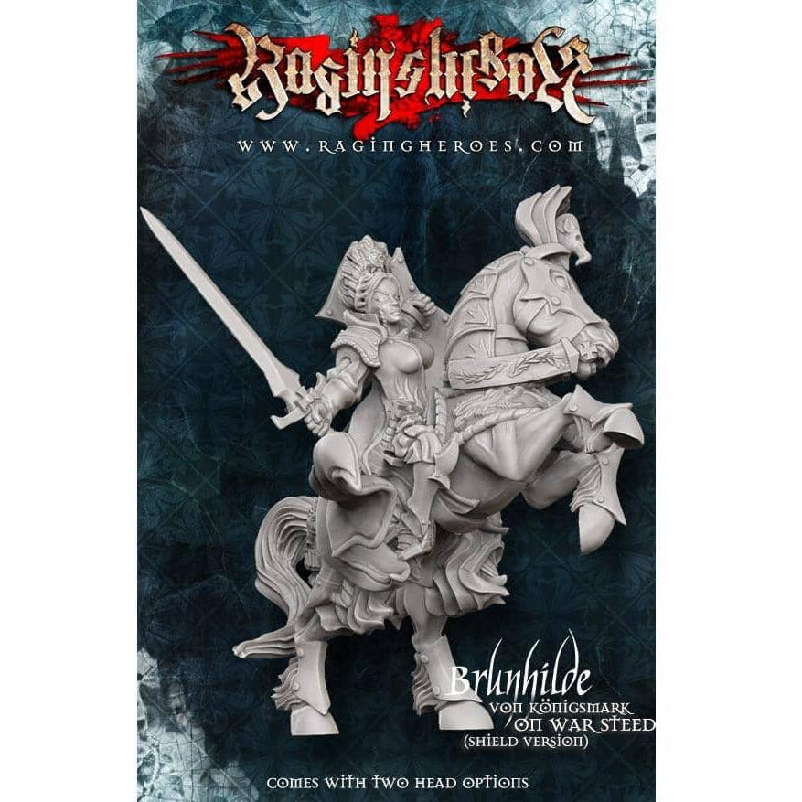Brunhilde with Shield on War Steed - Raging Heroes