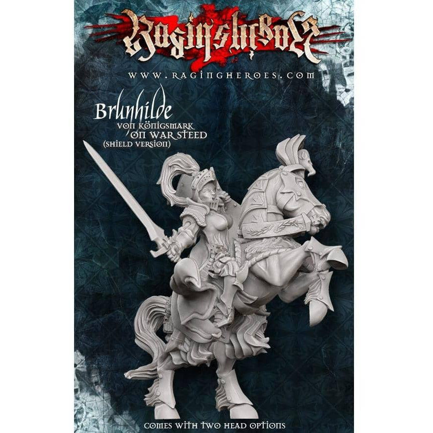 Brunhilde with Shield on War Steed - Raging Heroes
