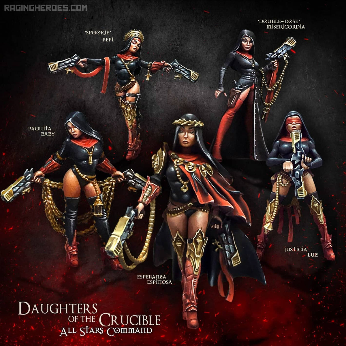 Daughters of the Crucible - All Stars Command Group (Sisters - SF) - Raging Heroes