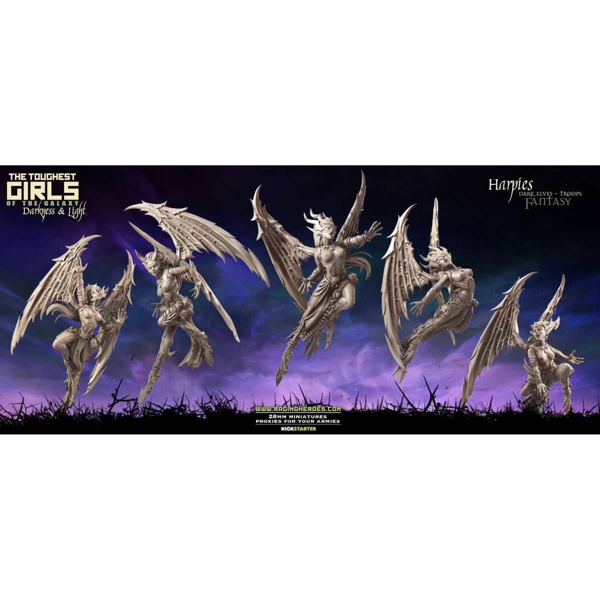 Exclusive DARK Elves Multipack with Harpies - Raging Heroes