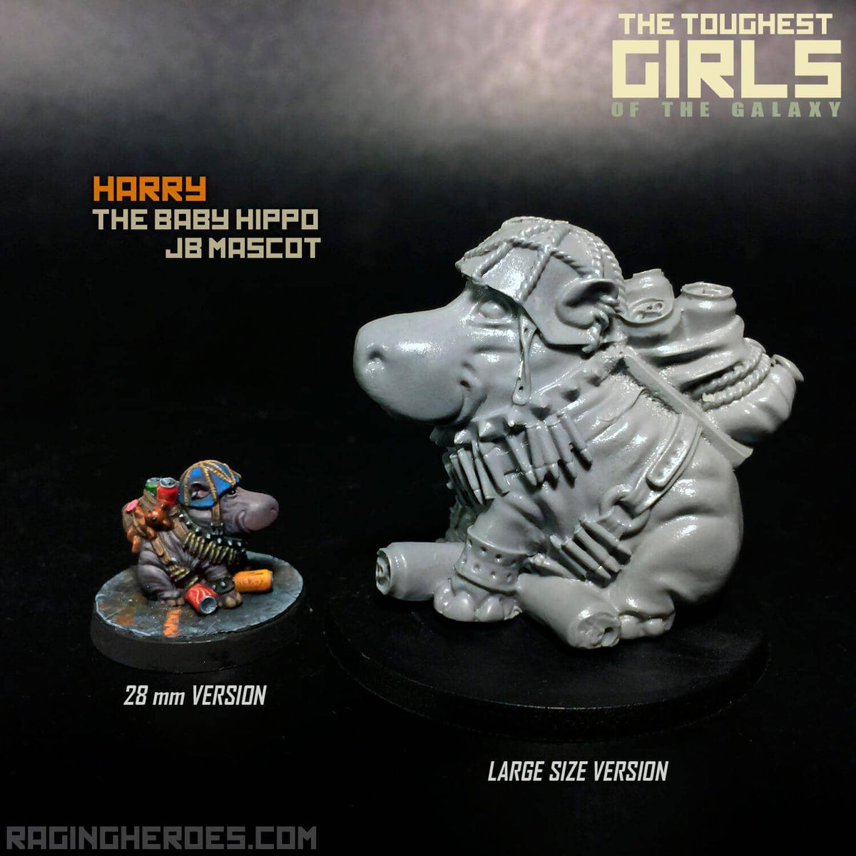 TALL Harry the baby Hippo, JB Mascot - Raging Heroes