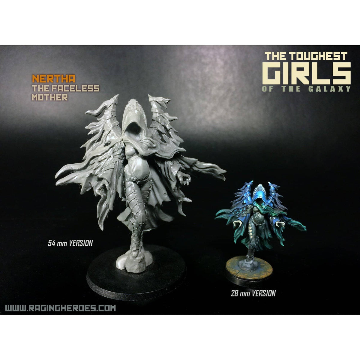 Nepharya and all 3 Freedom Fighters in 54mm Heroic Scale - Raging Heroes