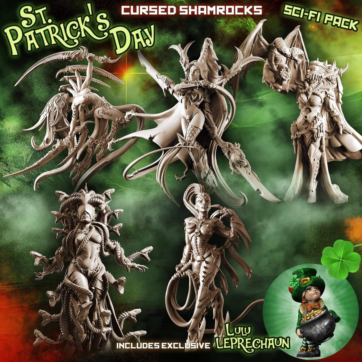 Cursed Shamrocks Pack - St. Patrick&#39;s Day (Sci-Fi) - Raging Heroes