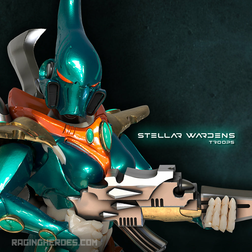 Stellar Wardens, Command + Troops Pack (AE - SF) - Raging Heroes