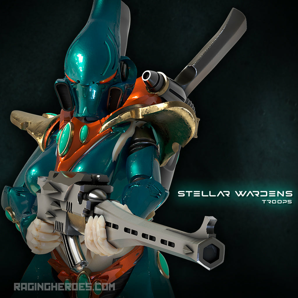 Stellar Wardens, Command + Troops Pack (AE - SF) - Raging Heroes