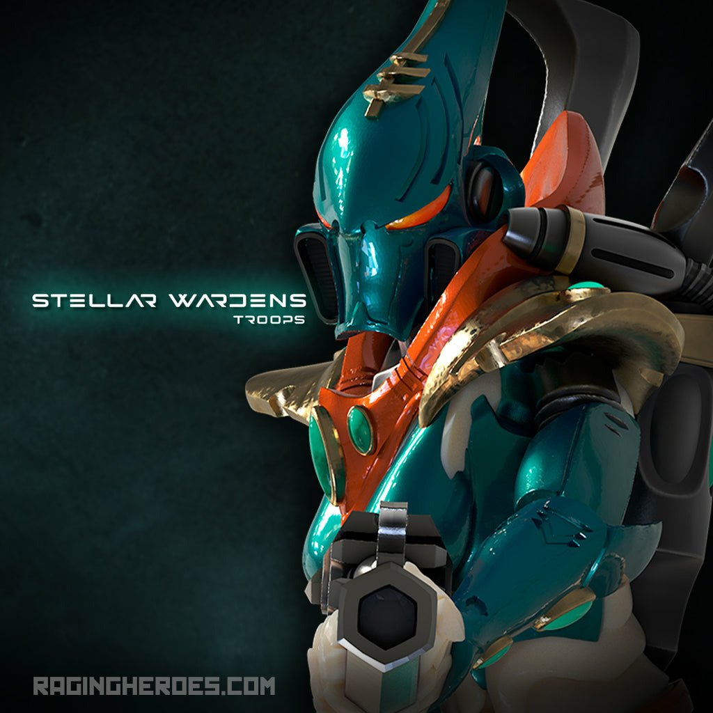 Stellar Wardens, Command + Troops Pack (AE - SF) - Raging Heroes