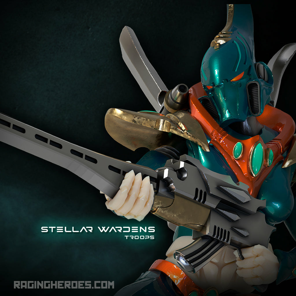 Stellar Wardens, Command + Troops Pack (AE - SF) - Raging Heroes