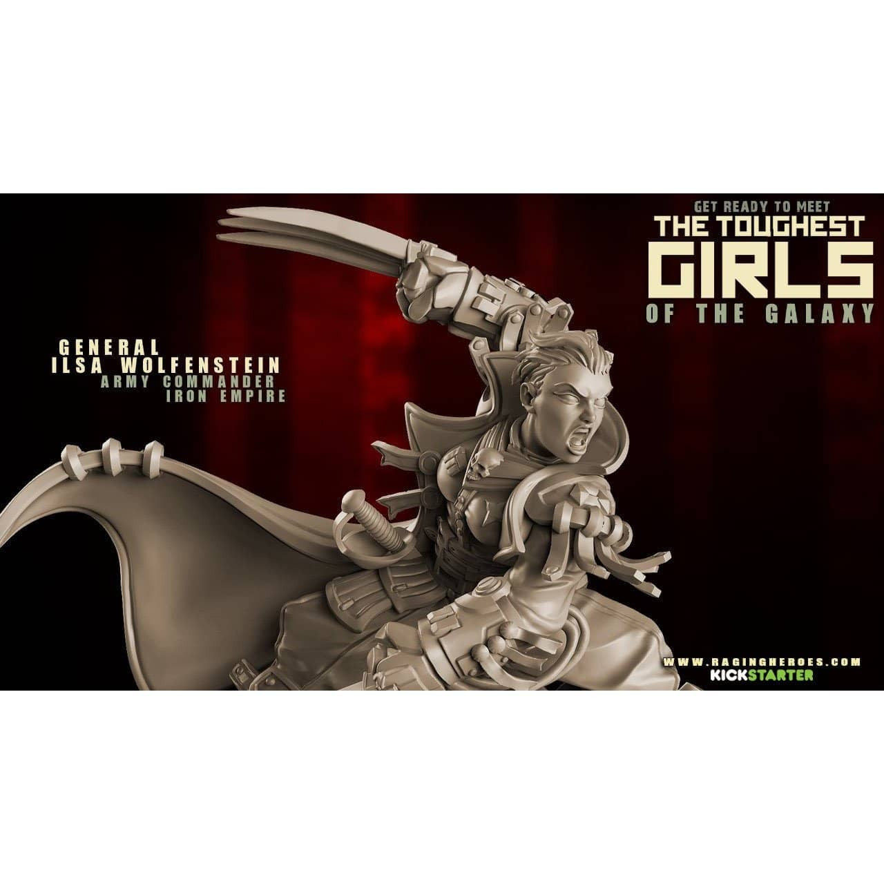 Wolfenstein Commander Model Title Ilsa - Resin Ilsa - White Metal