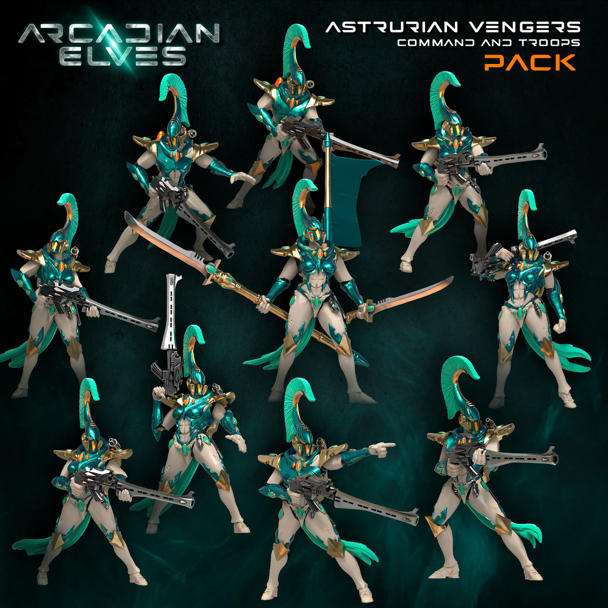 Astrurian Vengers Command + Troops Pack (AE - SF) - Raging Heroes