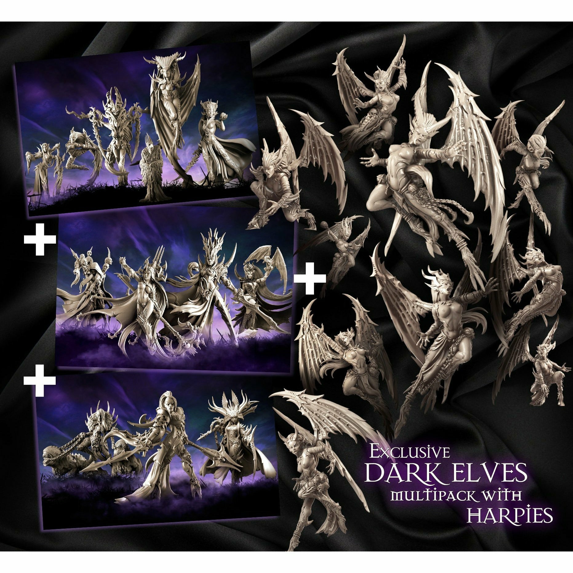 Elfos oscuros exclusivos multipack con arpías